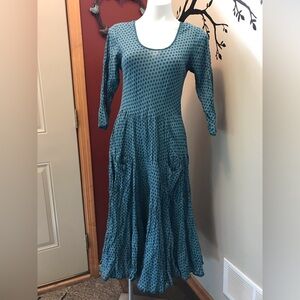 🐬 Trade Cloth Teal Polka Dot Women's Dress